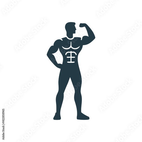 simple strongman, fitness logo vector illustration