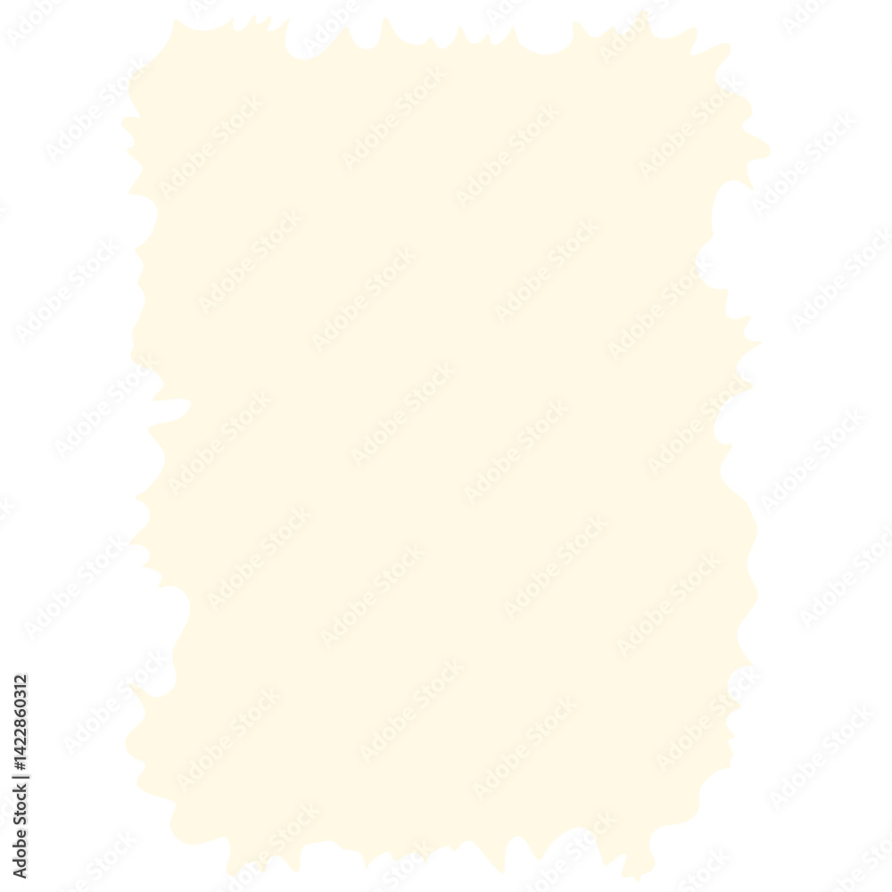 Obraz premium Freeform beige abstract blob shape with soft uneven edges on white background. Ideal for organic layouts, artistic mockups, creative frames, or minimalist design projects.