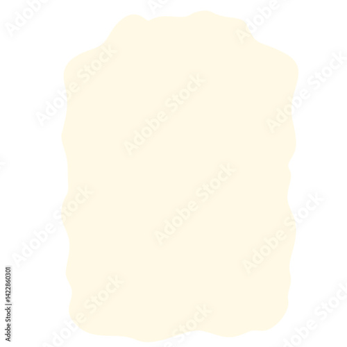 Freeform beige abstract blob shape with soft uneven edges on white background. Ideal for organic layouts, artistic mockups, creative frames, or minimalist design projects.