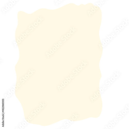 Freeform beige abstract blob shape with soft uneven edges on white background. Ideal for organic layouts, artistic mockups, creative frames, or minimalist design projects.