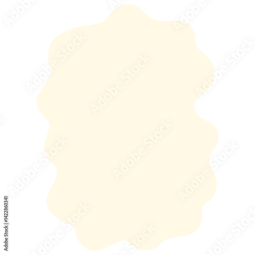 Freeform beige abstract blob shape with soft uneven edges on white background. Ideal for organic layouts, artistic mockups, creative frames, or minimalist design projects.