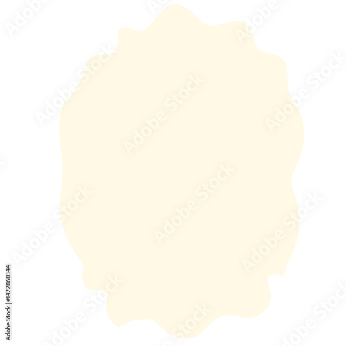 Beige abstract shape with bold scalloped edges and organic waves on black background. Ideal for playful mockups, cute journaling layouts, or fun creative templates.