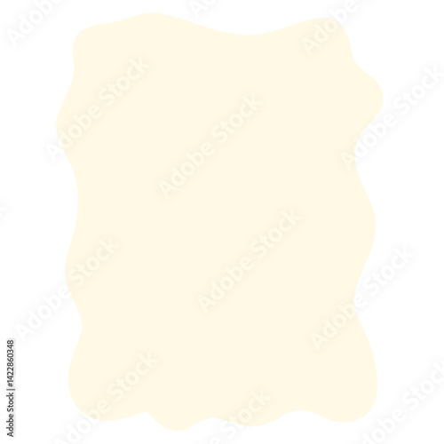 Freeform beige abstract blob shape with soft uneven edges on white background. Ideal for organic layouts, artistic mockups, creative frames, or minimalist design projects.