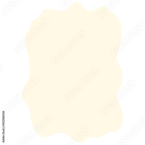 Freeform beige abstract blob shape with soft uneven edges on white background. Ideal for organic layouts, artistic mockups, creative frames, or minimalist design projects.
