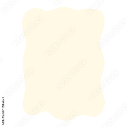 Freeform beige abstract blob shape with soft uneven edges on white background. Ideal for organic layouts, artistic mockups, creative frames, or minimalist design projects.