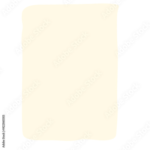Simple beige abstract shape with slightly wavy edges on white background. Ideal for minimalist design projects, clean mockups, modern templates, or editorial layout frames.