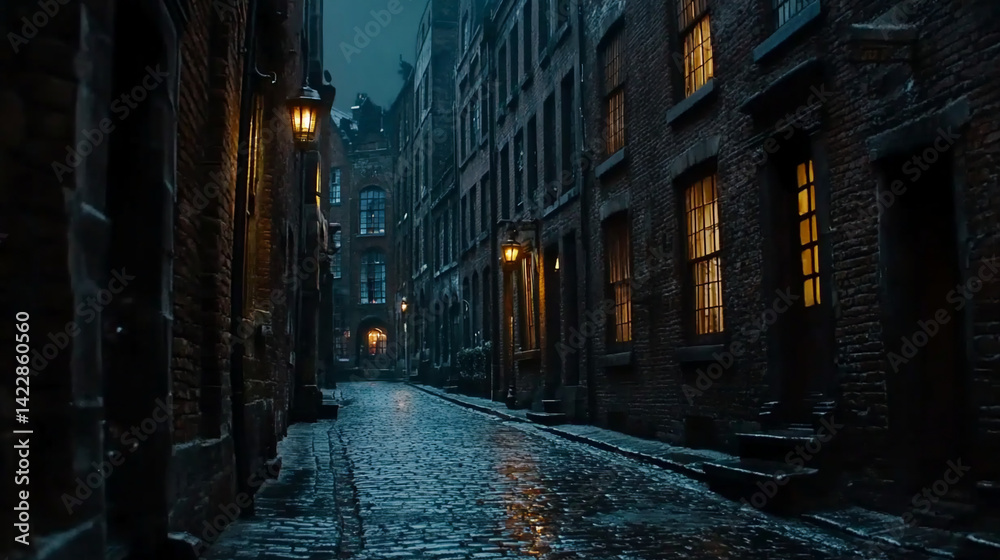 Fototapeta premium Dark urban alleyway