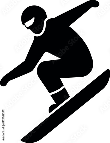 silhouette of a snowboarder jumping