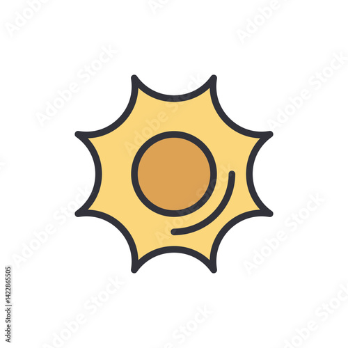 Broken bullet colored icons, minimalist vector illustration ,simple transparent graphic element .Isolated on white background