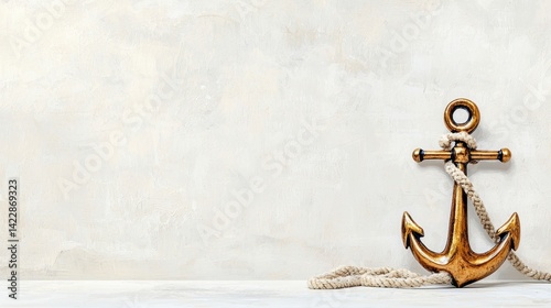 Vintage Anchor on Neutral Background