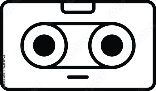 Outlined Cassette Tape Audio Icon