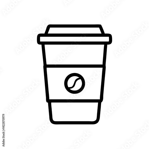 Coffee cup in minimalist style on a white background