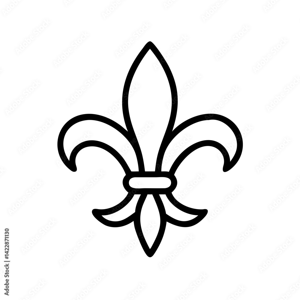 Fleur-de-lis symbol in minimalist style on a white background Fleur-de-lis symbol in minimalist style on a white background