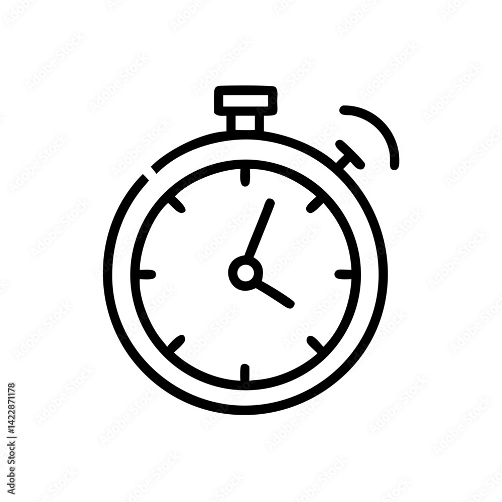 Stopwatch in minimalist style on a white background Stopwatch in minimalist style on a white background