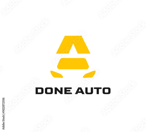 Letter A with car vector logo design. Fonts for automotive, vechile, logo, transportation, monogram and race. Alphabet label symbol for branding and identity