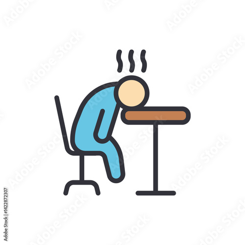 Burnout colored icons, minimalist vector illustration ,simple transparent graphic element .Isolated on white background