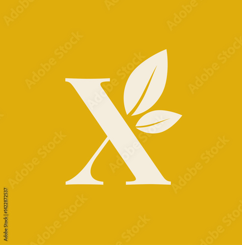 Letter X Nature Logo Vector. Initial X Leaf Monogram Logo for Natural Brand Identity