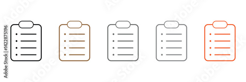 List icon Flat art illustration in outline .Vector Illustration .EPS 10 . 