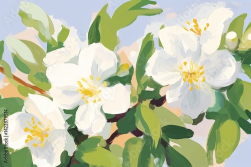 Jasmine painting backgrounds outdoors.