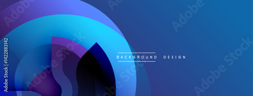 Abstract gradient layers create dynamic composition. Blue, purple hues blend smoothly. Minimalist design evokes modern aesthetic, suitable for backgrounds, presentations. Clean lines, subtle texture.
