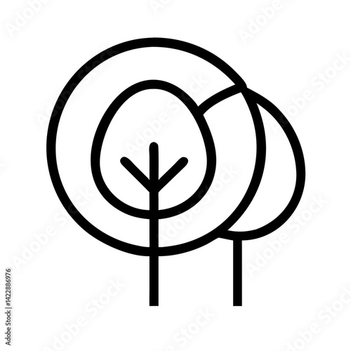 Forest management icon on a clean background for sustainable forestry practices concept photo