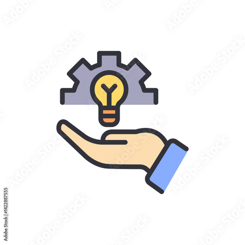 Business idea colored icons, minimalist vector illustration ,simple transparent graphic element .Isolated on white background