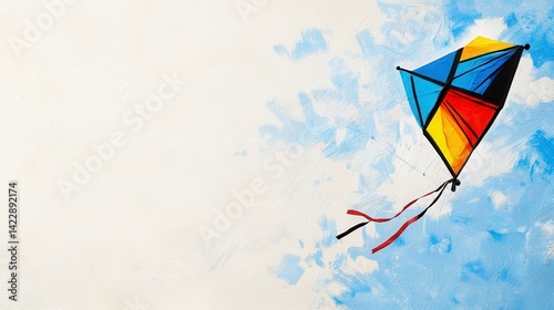 Colorful Kite in Blue Sky