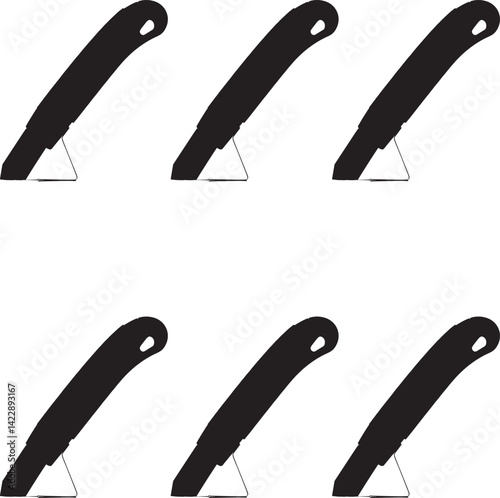 Premium vector illustration silhouette utility knife. black silhouettes of knifes vector. 
