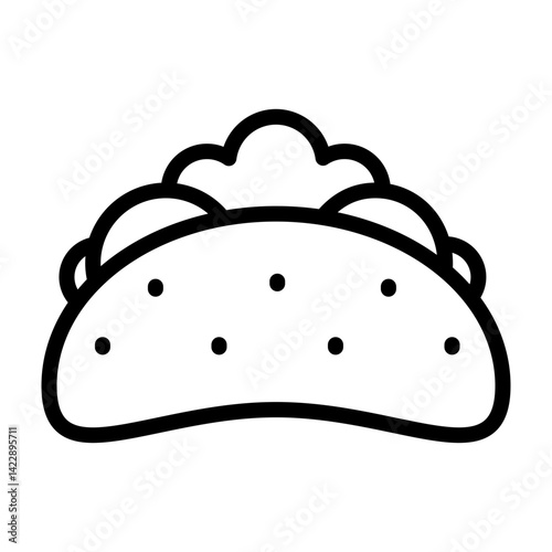 Taco Vector Line Icon Design