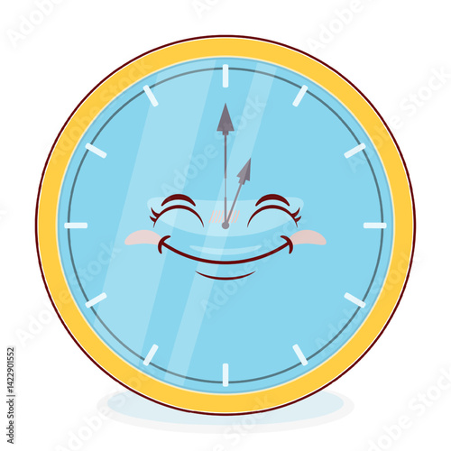 wall clock smile face cartoon cute