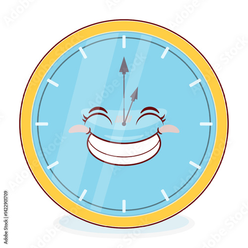 wall clock smile face cartoon cute