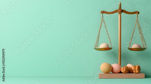 Balance of Choices Represented by Eggs and Cookies on Scale