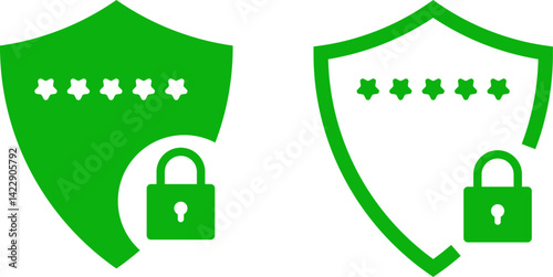 shield security icon set. digital protection lock icons. encrypted padlock sign. cyber protection and privacy
