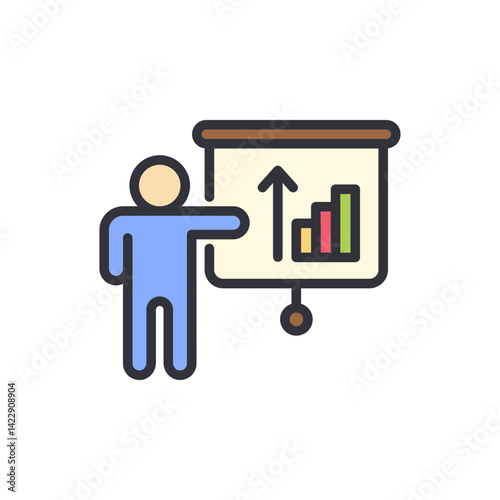 Business plan colored icons, minimalist vector illustration ,simple transparent graphic element .Isolated on white background
