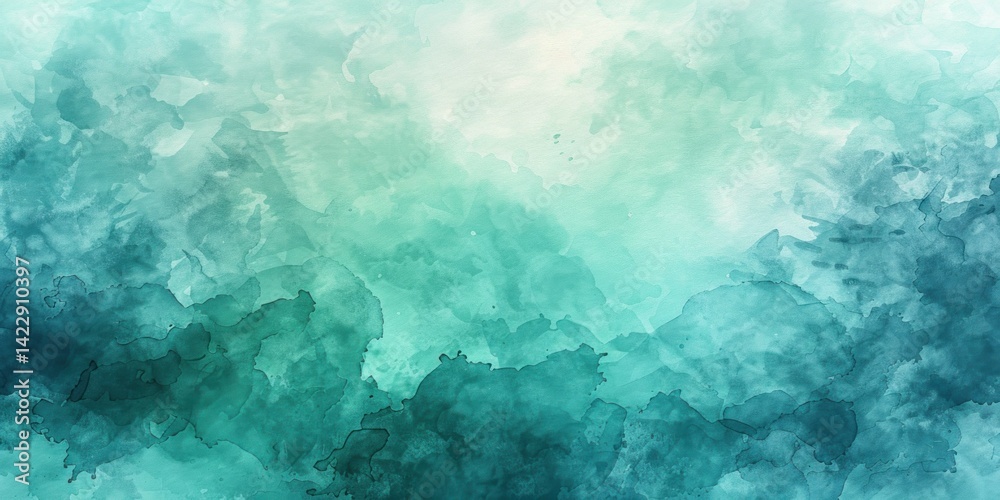 Abstract Watercolor Background in Teal and Blue Hues Abstract Watercolor Background in Teal and Blue Hues