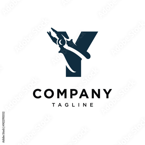 Letter Y Pliers Logo Icon Vector