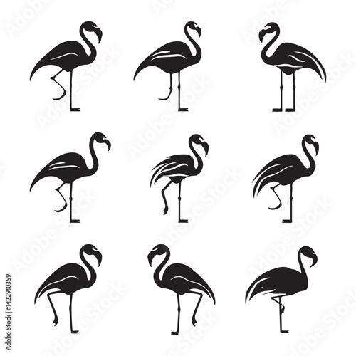 flamingo silhouettes vector