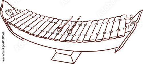 Thai music instrument Ranat ,Thai xylophone clipart