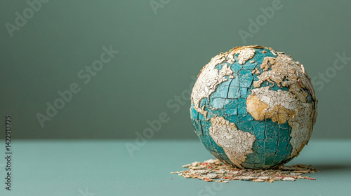 Shattered earth symbolizes global chaos and conflict representing a fractured world order instability climate crisis geopolitical tension and the urgent need for unity and global cooperation

