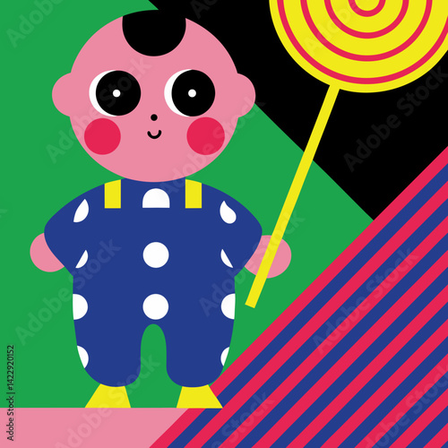 A baby and a lollypop