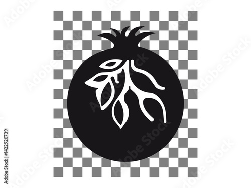 Vector seamless pattern with pomegranate. Pomegranate Flat Design Turkey Icon. Whole and sliced fresh fruit whole and sliced Pomegranate colorful icon.