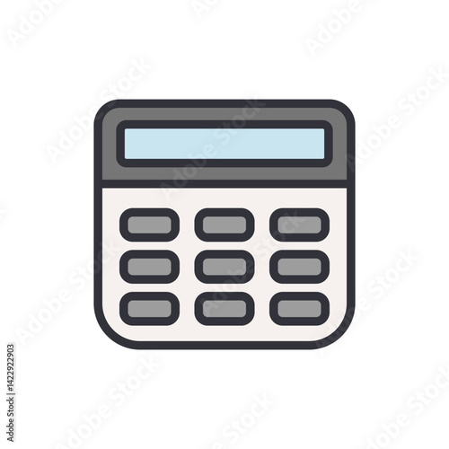 Calculator colored icons, minimalist vector illustration ,simple transparent graphic element .Isolated on white background
