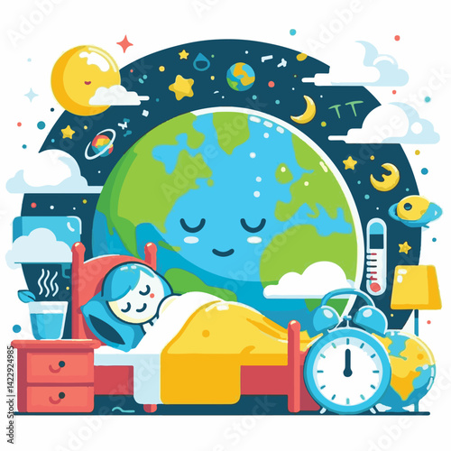 day, health, sleep, night, world, insomnia, illustration, international, poster, lifestyle, awareness, vector, dream, concept, bedtime, rest, march, global, care, relaxation, pillow, time, disorder, s