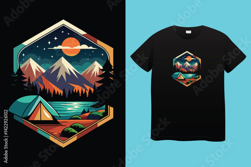 momma's camping buddy t-shirt design vector