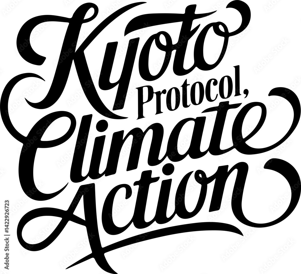 Fototapeta premium Kyoto Protocol Climate Action Design