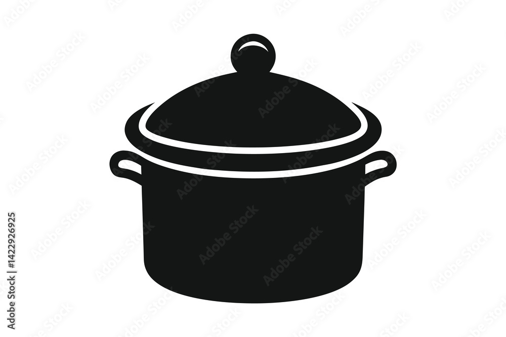 Cooking pot icon vector illustration on white background Cooking pot icon vector illustration on white background