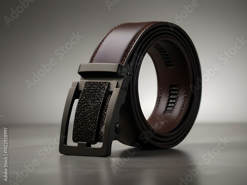 Leather Ratchet Belt with Automatic Buckle