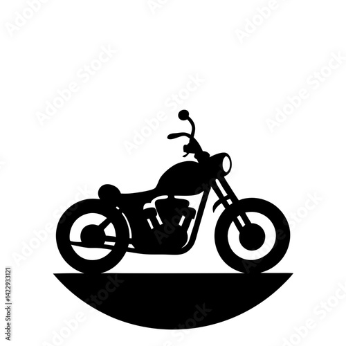 classic chopper motorcycle silhouette on sunset rays t shirt design