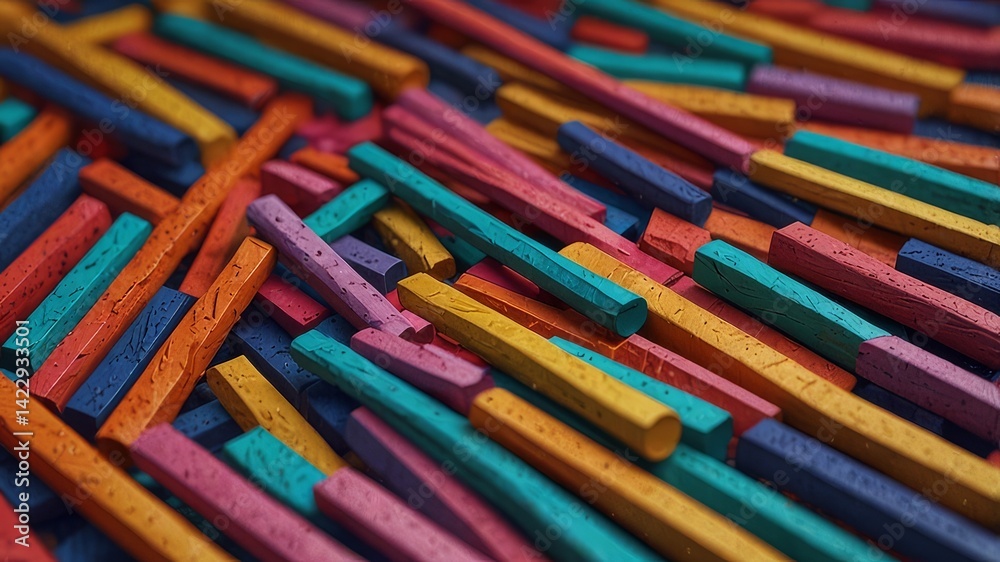 The thick colorful sticks assembled randomly looking great and modern art The thick colorful sticks assembled randomly looking great and modern art