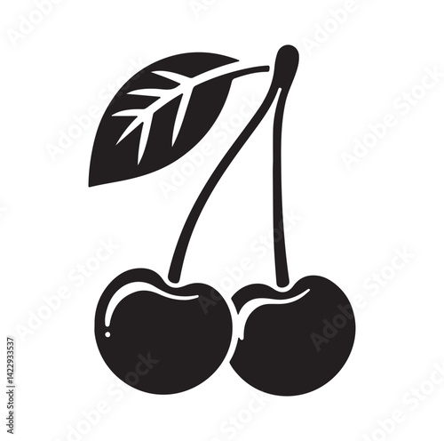 cherry silhouette vector illustration